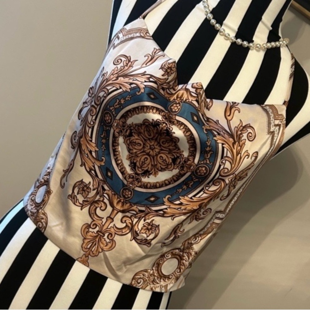 Elegant Baroque Print Halter Top
